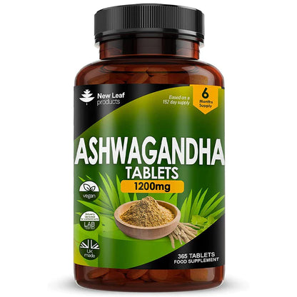 Ashwagandha 1200mg Root Extract - High Strength - Value 365 Vegan Tablets