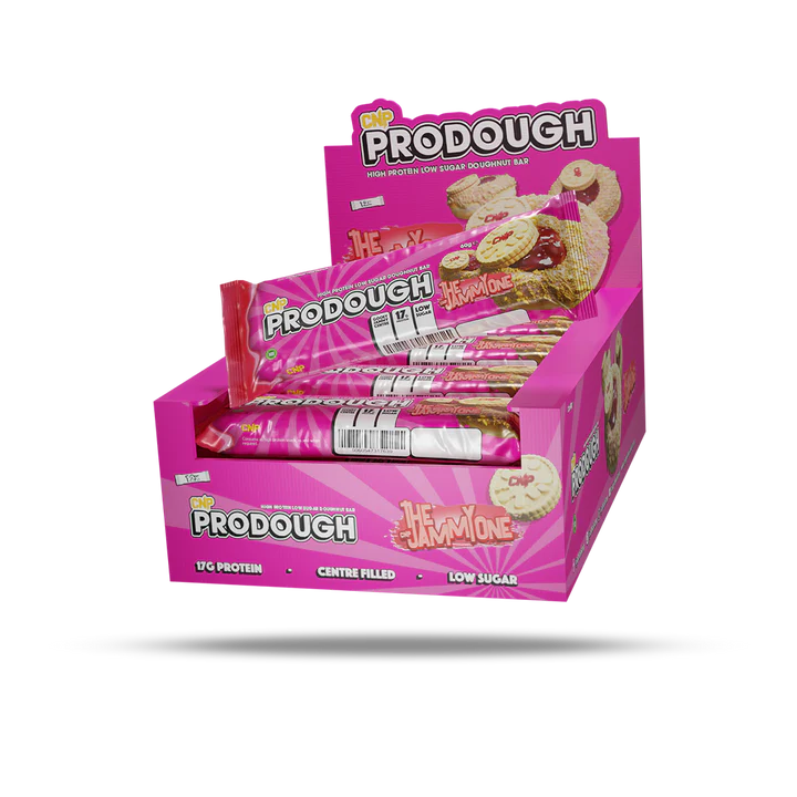 PRODOUGH DOUGHNUT BARS BOX - 12 X 60G THE JAMMY ONE CNP