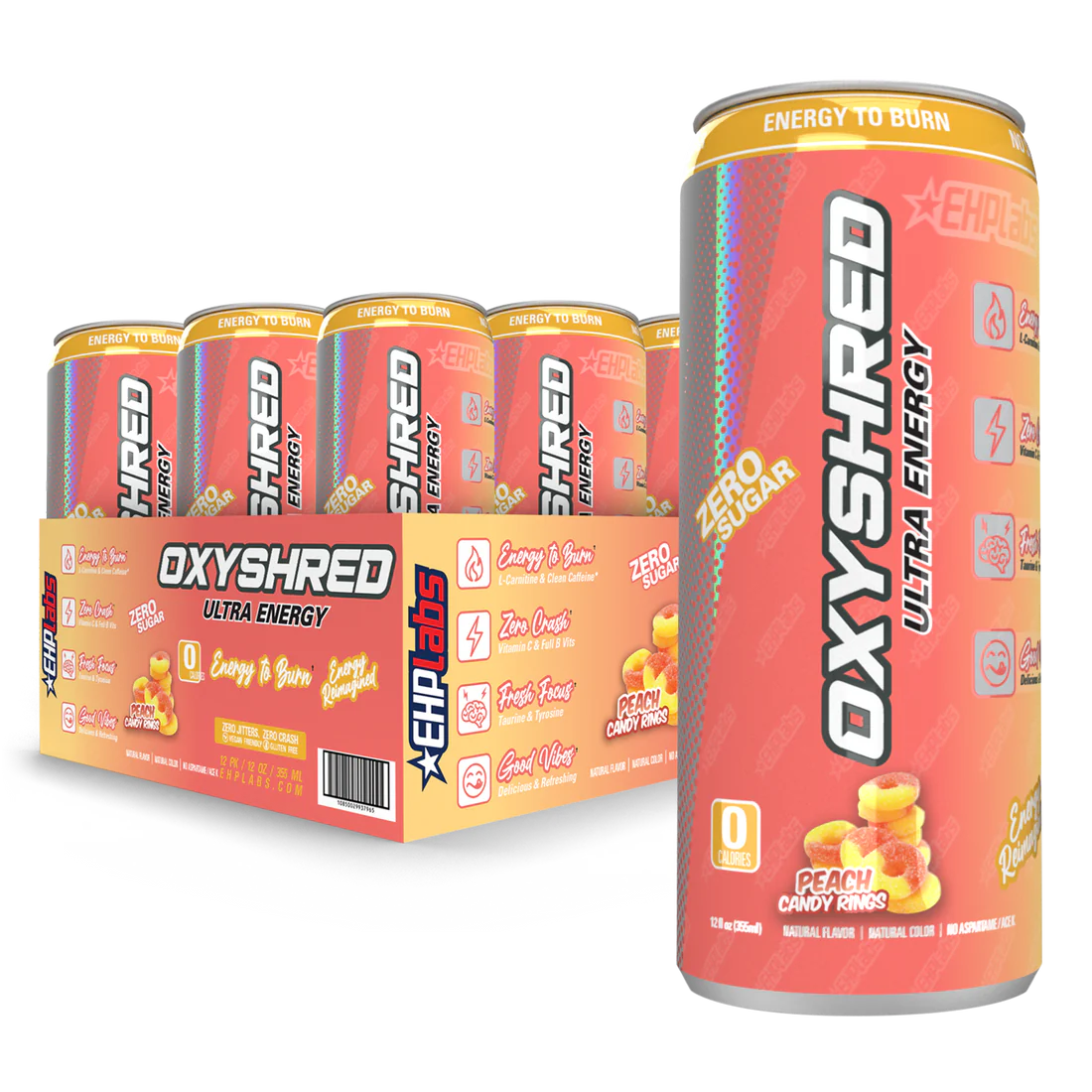 EHP LABS OXYSHRED ULTRA ENERGY DRINK RTD 12X355ML