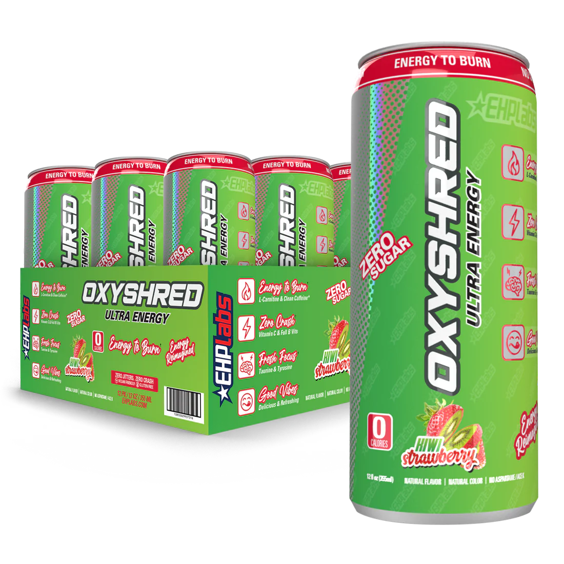 EHP LABS OXYSHRED ULTRA ENERGY DRINK RTD 12X355ML