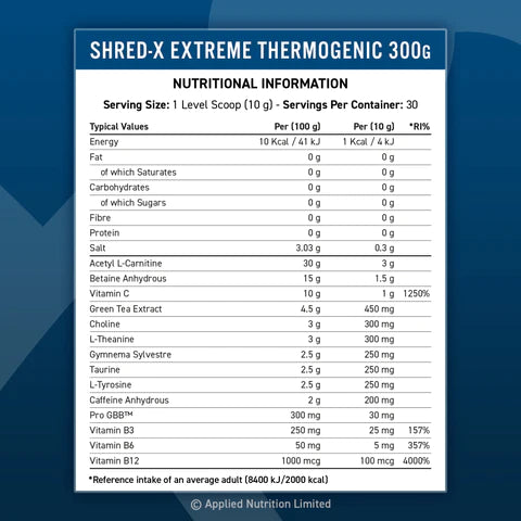 Applied Nutrition Shred-X Extreme Thermogenic Powder 300g