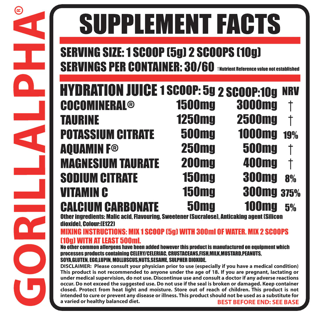 Gorillalpha Hydration Juice (60 Servings)